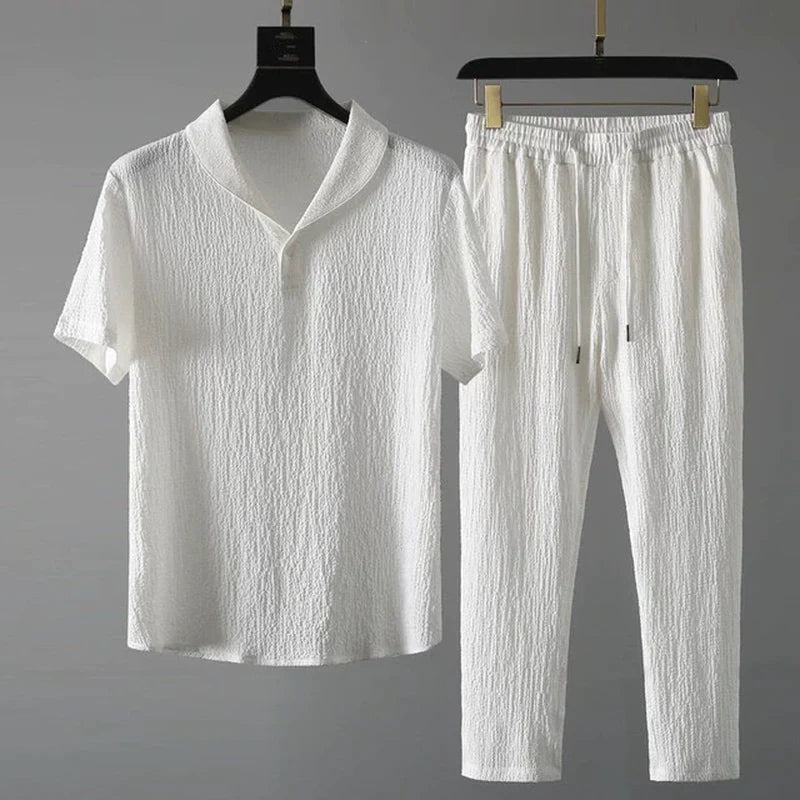 (Shirt+Trousers) 2022 Summer New Arrival Men Fashion Classic Shirt Men Business Casual Shirts Men a Set of Clothes Size M-4XL