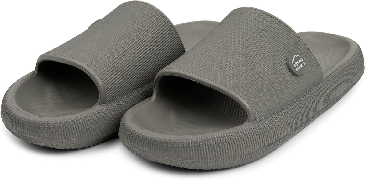 Omar Mens Slides Pillow Slippers for Men Ultra Cushioned Cloud Slides Waterproof Lightweight Sandals Quick Drying Non Slip Shower Shoes