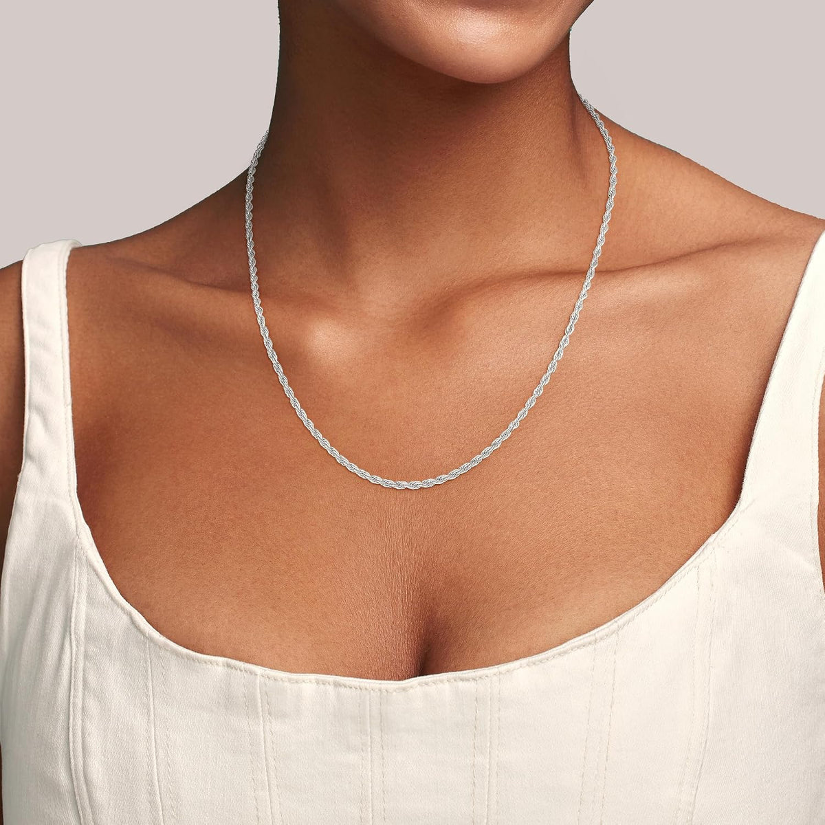 2Mm Rope Chain 925 Sterling Silver Chain Necklace for Women, 14K Gold Plated Chains for Women Sturdy Women'S Chains Necklace, 16 18 20 22 24 26 Inch