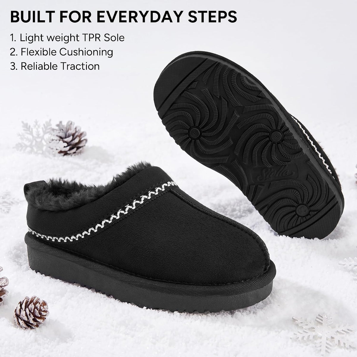 Girls Slippers Kids Fuzzy House Shoes Slip-On