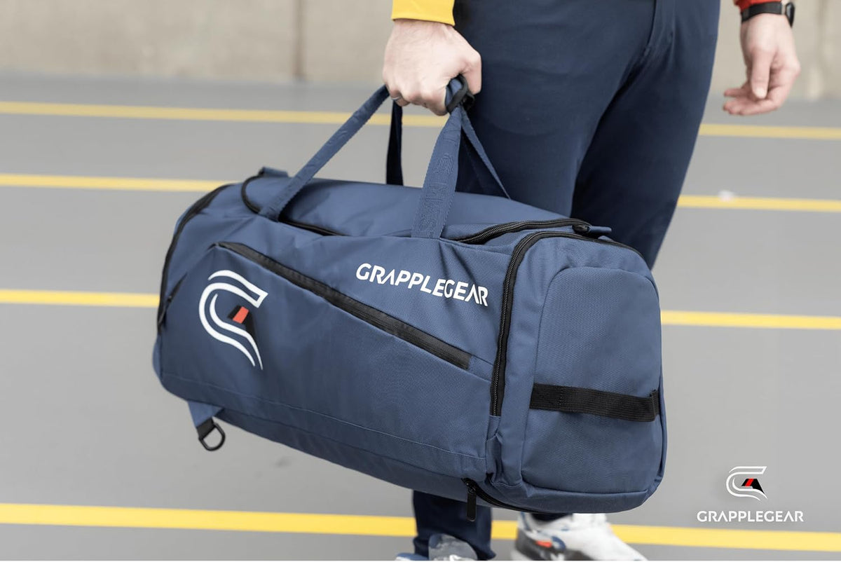 Heavy Duty BJJ Duffel Bag & Backpack in 1 - Large Pocket for Sweaty Gi, Rashguards, or Shoes - Perfect Gym Bag for Brazilian Jiu Jitsu, Martial Arts, Boxing, MMA, Kickboxing, Muay Thai.