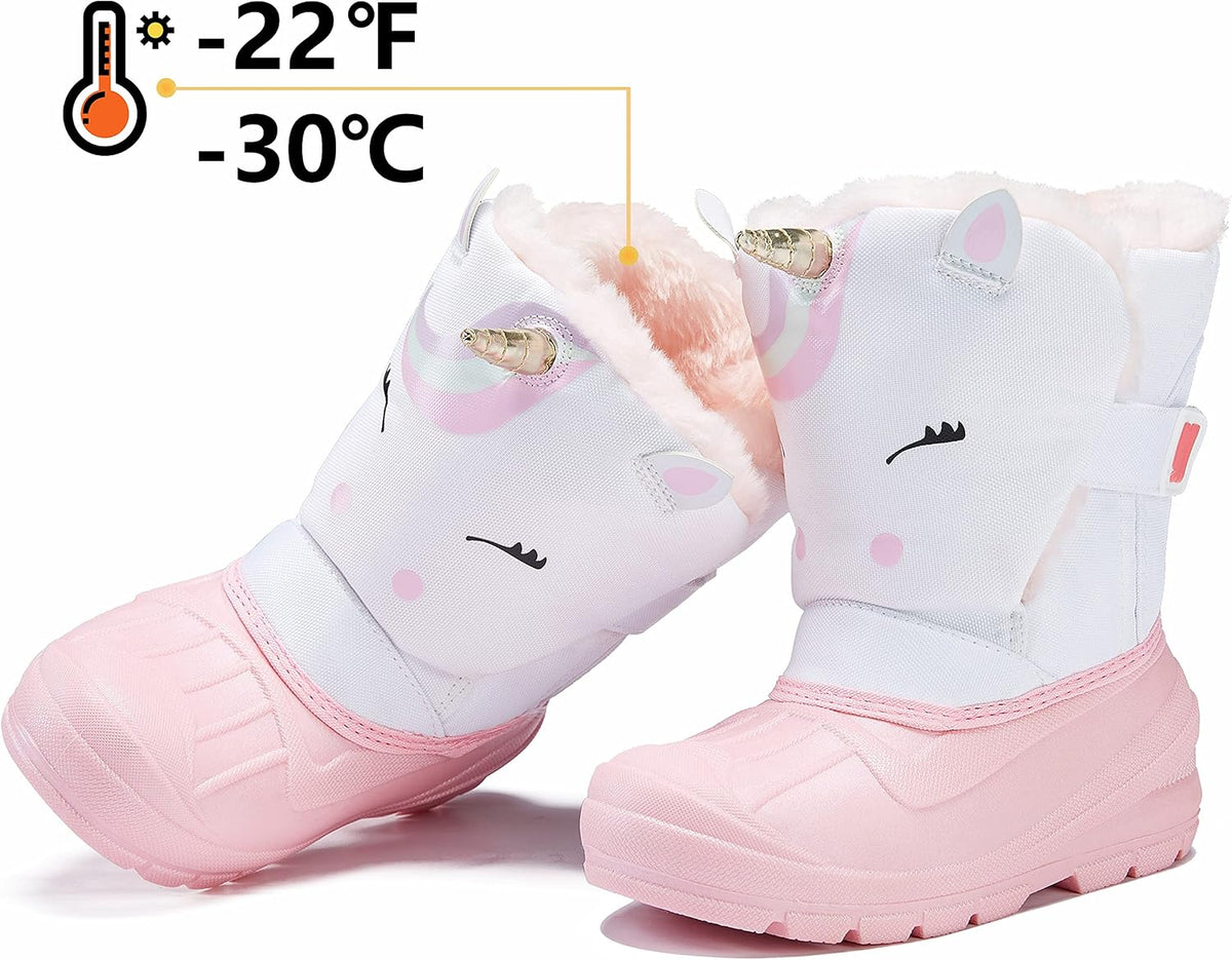 Kids Snow Boots Waterproof Toddler Winter Girl Boy Insulated Fleece