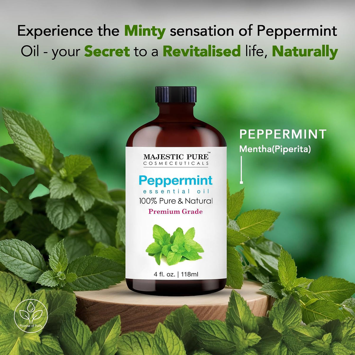 Peppermint Essential Oil for Diffuser - 4 Fl Oz