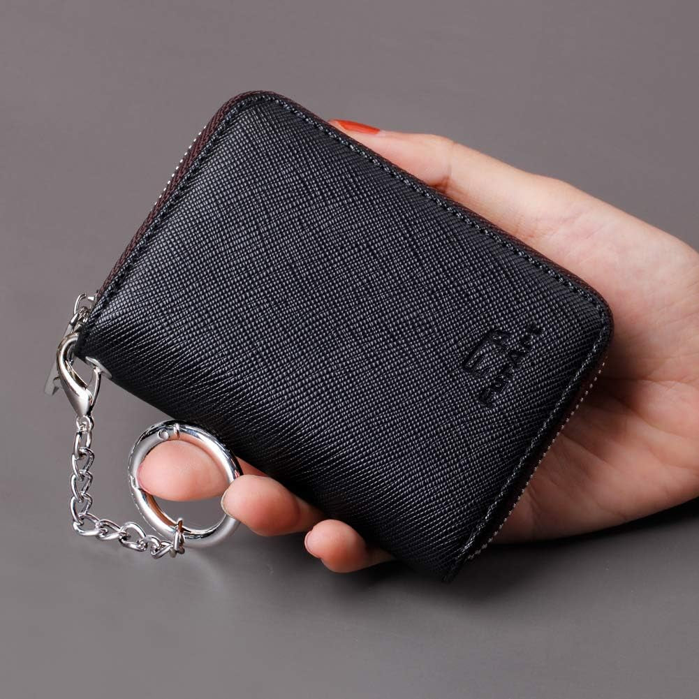 Zipper Wallet Women RFID Credit Card Holder Keychain Wallet