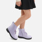 Girls Combat Boots with DIY Lace up Zipper Ankle Boots