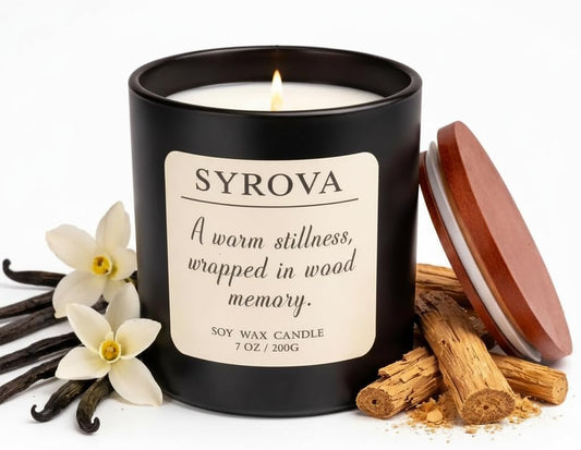 Vanilla & Cedarwood Candle, Luxury Scented Soy Candle 7Oz, Cozy Sweet Fragrance for Home, Long Lasting Aromatherapy Candle, Gift for Women, Modern Jar Candle