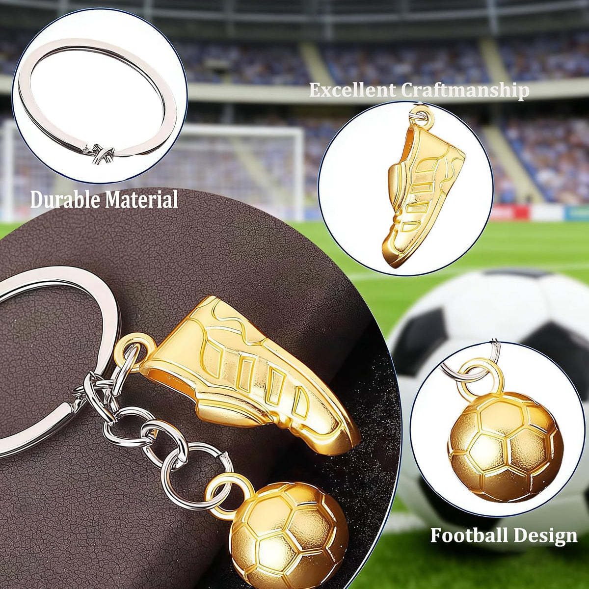 Cute Soccer Ball Keychain Mini Soccer Party Favors 2026 World Cup Football Fan Gift & Souvenir Keychain Backpacks