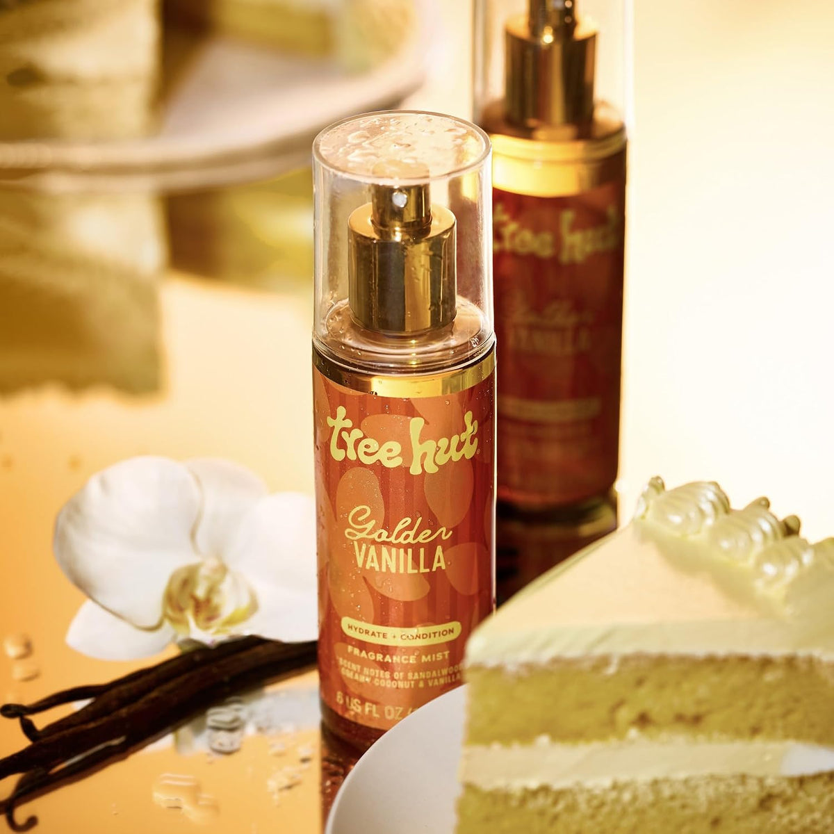 Golden Vanilla Hair & Body Mist, Alcohol-Free Body Spray, 6 Fl Oz