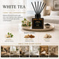 White Tea Reed Diffuser for Home, Airy Clean Hotel-Inspired Scent with Soft Musk, Long-Lasting Home Fragrance with Black Fiber Reeds for Bedroom, Bathroom and Living Room