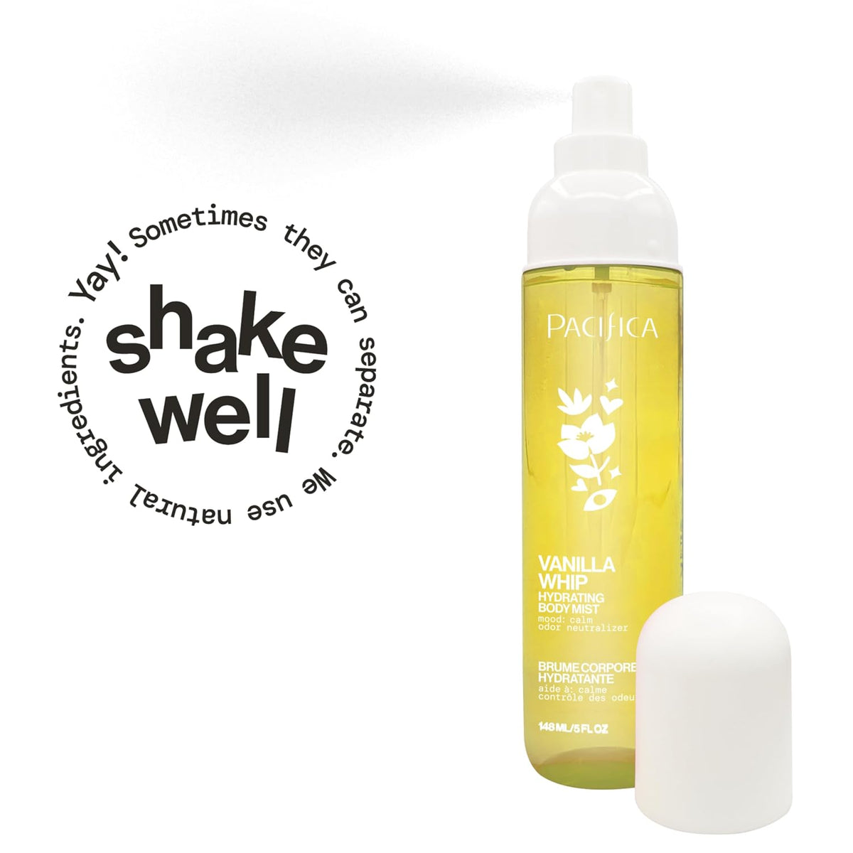 Vanilla Whip Body Mist for Women; Sweet Gourmand Hair and Body Fragrance Spray | Warm Sugar Almond Scent, Odor Neutralizing, Skin Hydrating | Clean Botanical Mist | Vegan, Phthalate-Free 5Oz