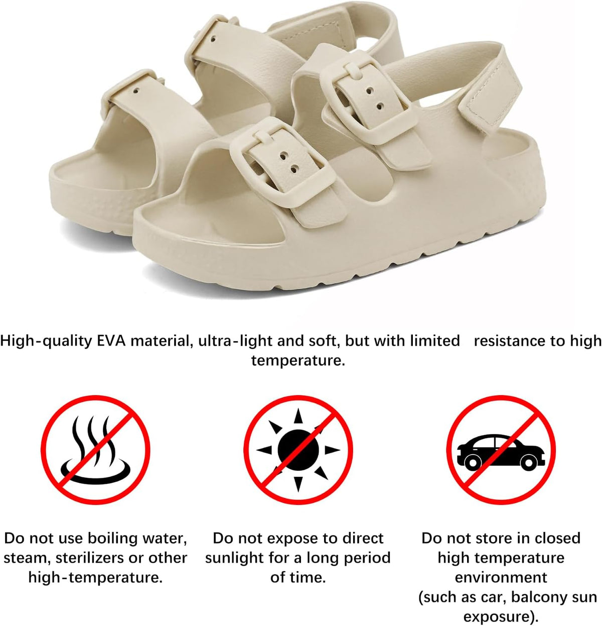 Toddler Boys Girls Double Buckle Sandals Children'S Adjustable Back Strap Water Sandal