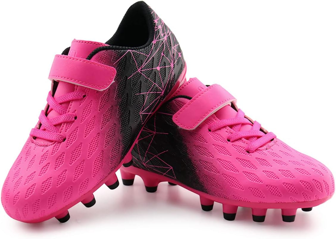 Kids Firm Ground Soccer Cleats Boys Girls Athletic Outdoor Football Shoes