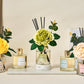 Cocorina Reed Diffuser Set, Flower Reed Diffuser Cashmere Vanilla, Scented Diffuser with Sticks Home Fragrance Essential Oil for Bathroom Shelf Decor, Living Room, Large Room, Rose/6.7 Ounce/1Pack
