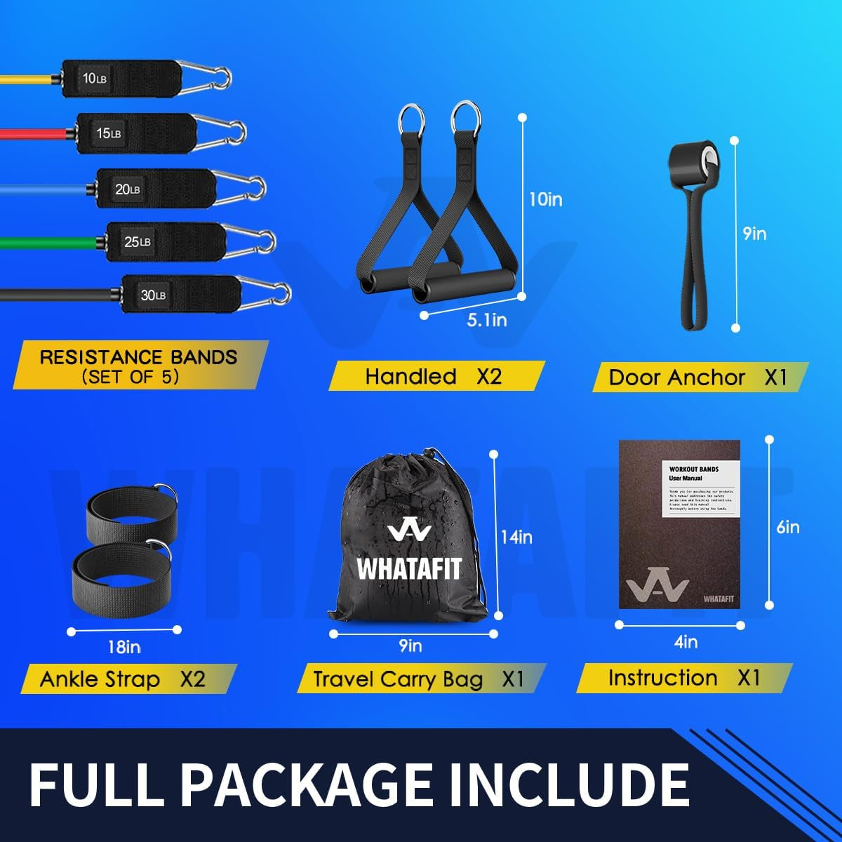 Resistance Bands, 5 Level Exercise Bands with Handles for Workout