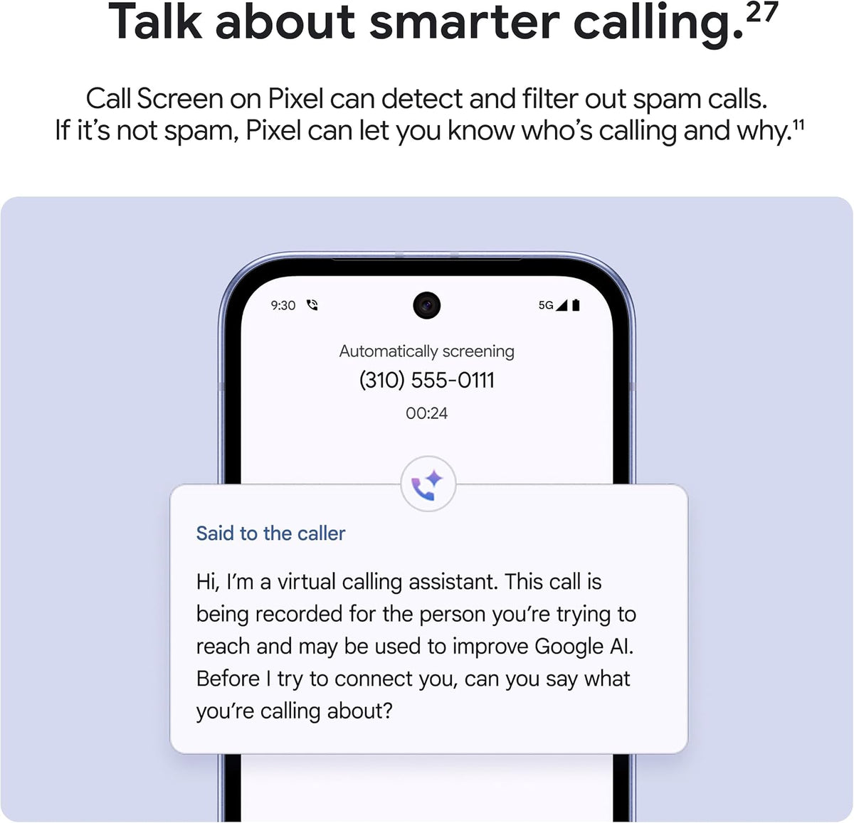 Google Pixel 9A with Gemini - Unlocked Android Smartphone with Incredible Camera and AI Photo Editing, All-Day Battery, and Powerful Security - Iris - 128 GB