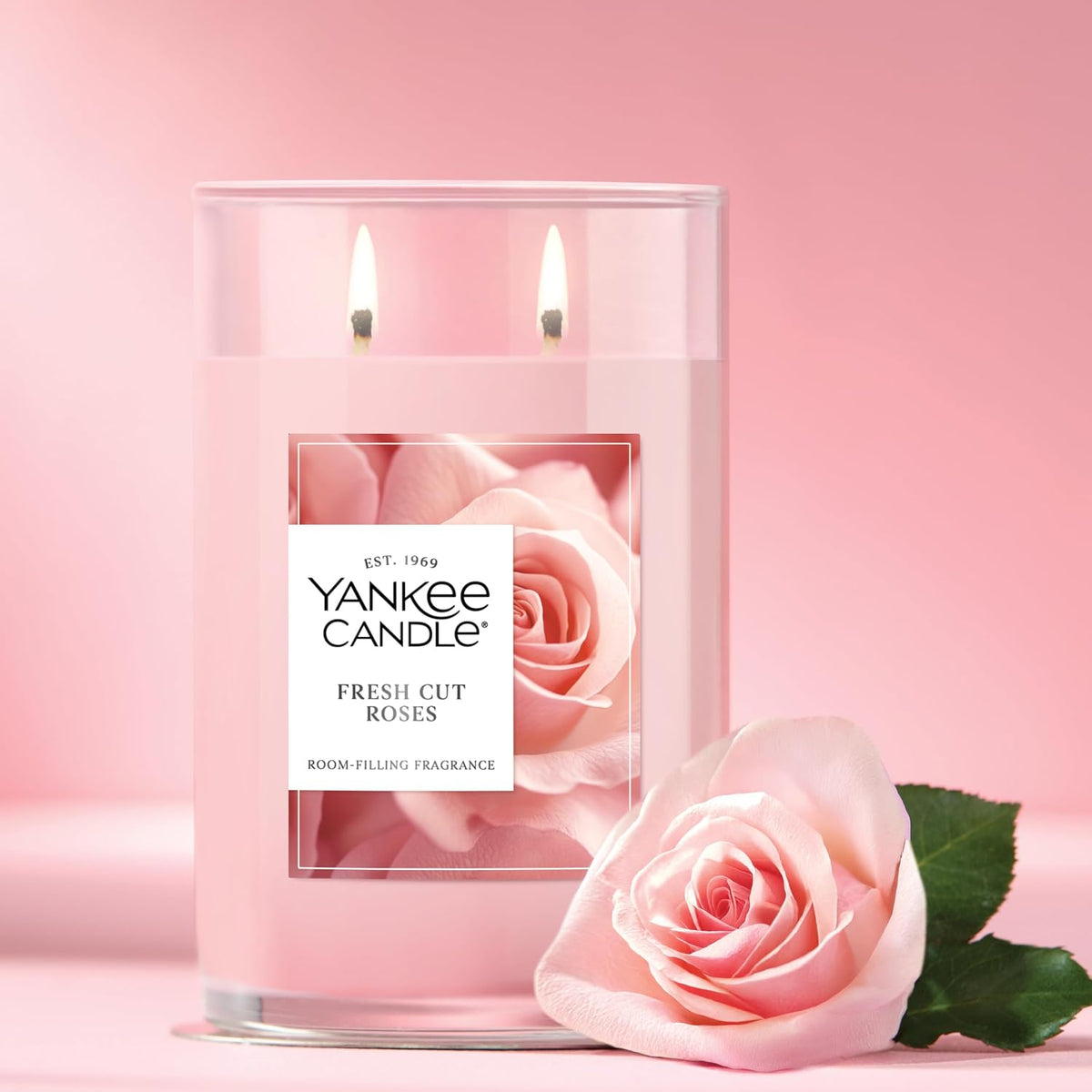 Fresh Cut Roses Scented Candle, 20Oz Large Tumbler