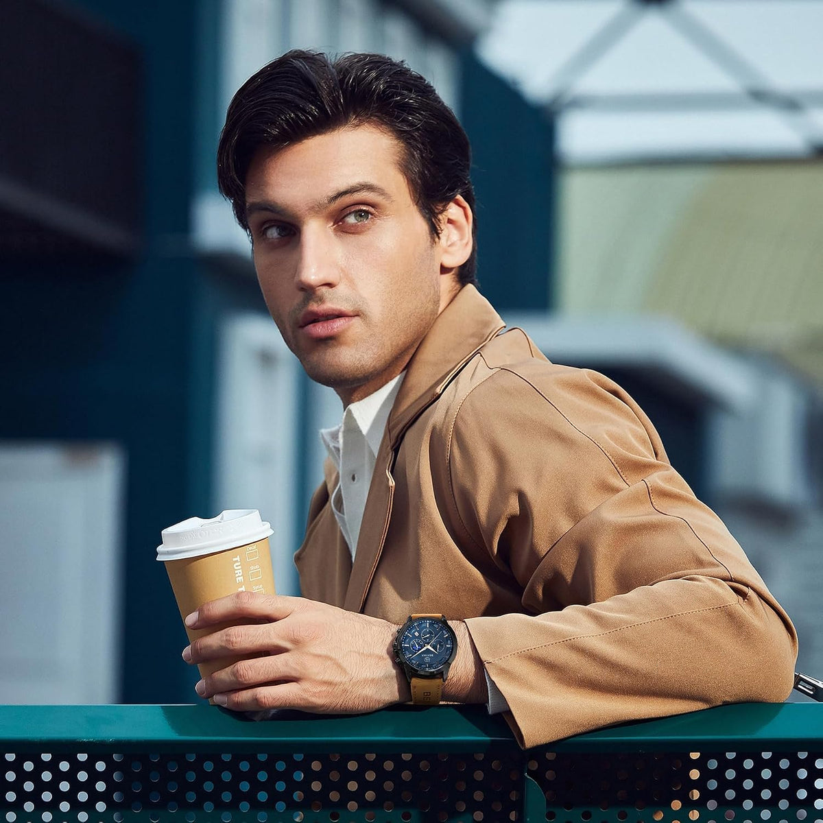 Mens Watches Analog Quartz Chronograph Waterproof Wrist Watches for Men Fashion Business Work Casual Sport Designer Dress Watch with Calendar Elegant Gifts for Men