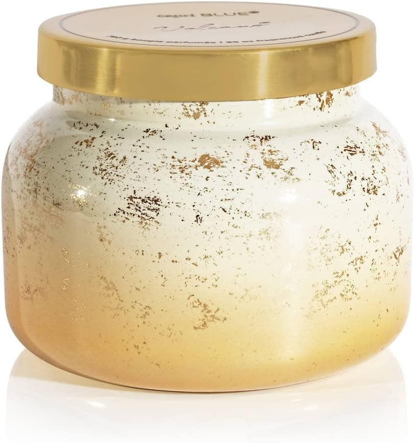 Capri Blue Glimmer Jar Candles - Luxury Holiday Scented Candles for Home - Long Lasting Soy Wax Blend - Scented Holiday & Home Decor - Volcano Oversized Signature Jar (28 Oz)