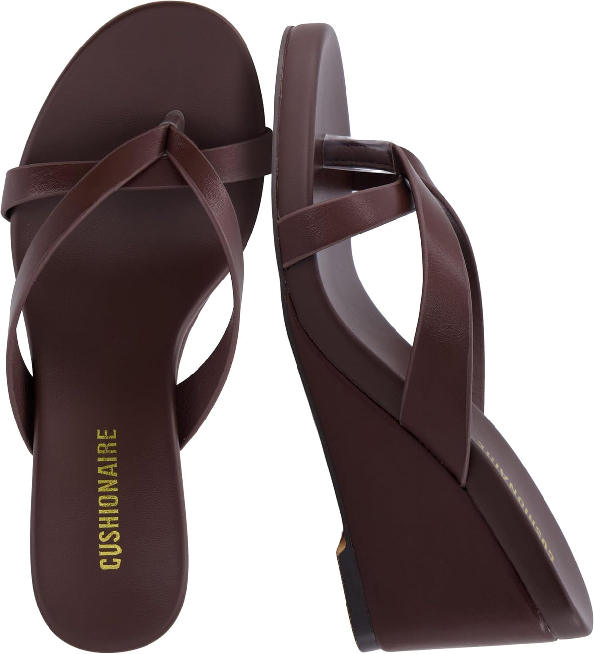 Mona Slip-On Lightweight Womens Sandals, Comfortable Wedge Flip Flops for Women with Crossover Strap