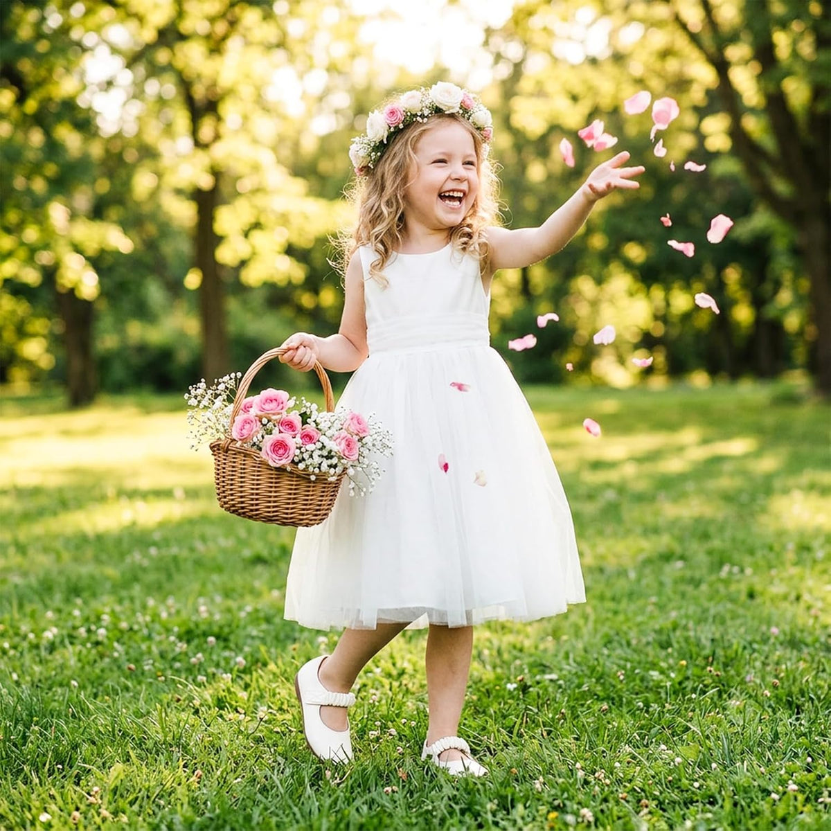 Girls Mary Jane Shoes Soft Sole Comfortable Ballerina Flat Ballet Dress Shoes for Little Kids Patent Leather School Wedding Party Wide Feet Friendly