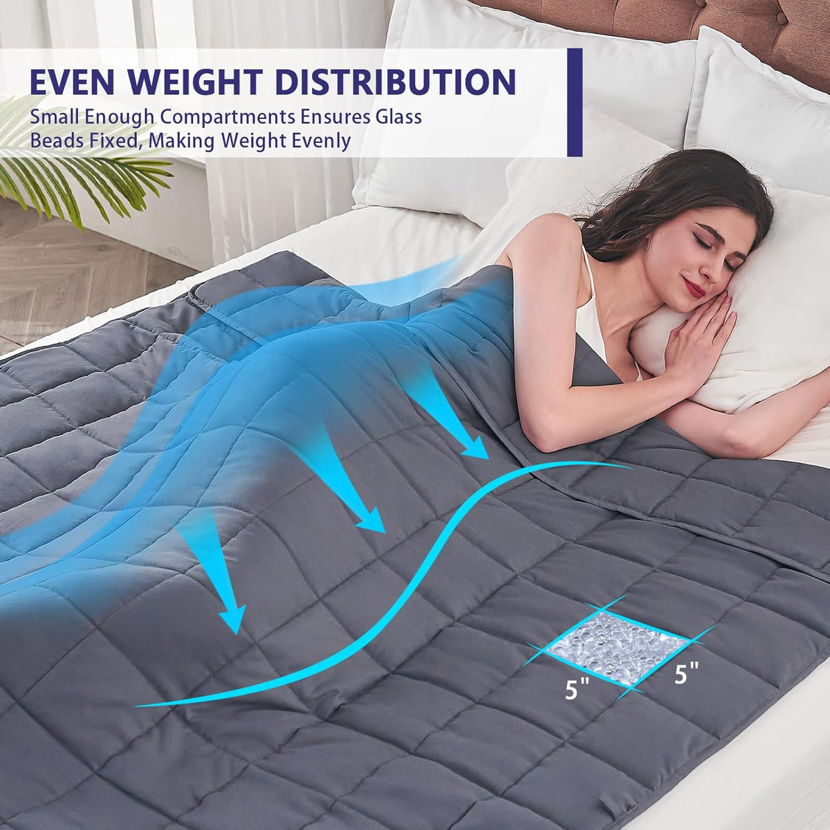 Weighted Blanket for Adults 20Lbs Queen Size, 60" X 80", Grey