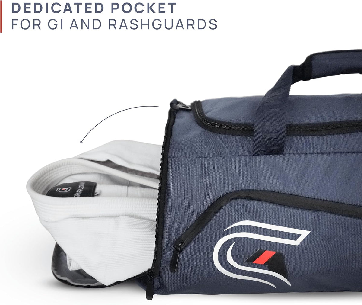 Heavy Duty BJJ Duffel Bag & Backpack in 1 - Large Pocket for Sweaty Gi, Rashguards, or Shoes - Perfect Gym Bag for Brazilian Jiu Jitsu, Martial Arts, Boxing, MMA, Kickboxing, Muay Thai.