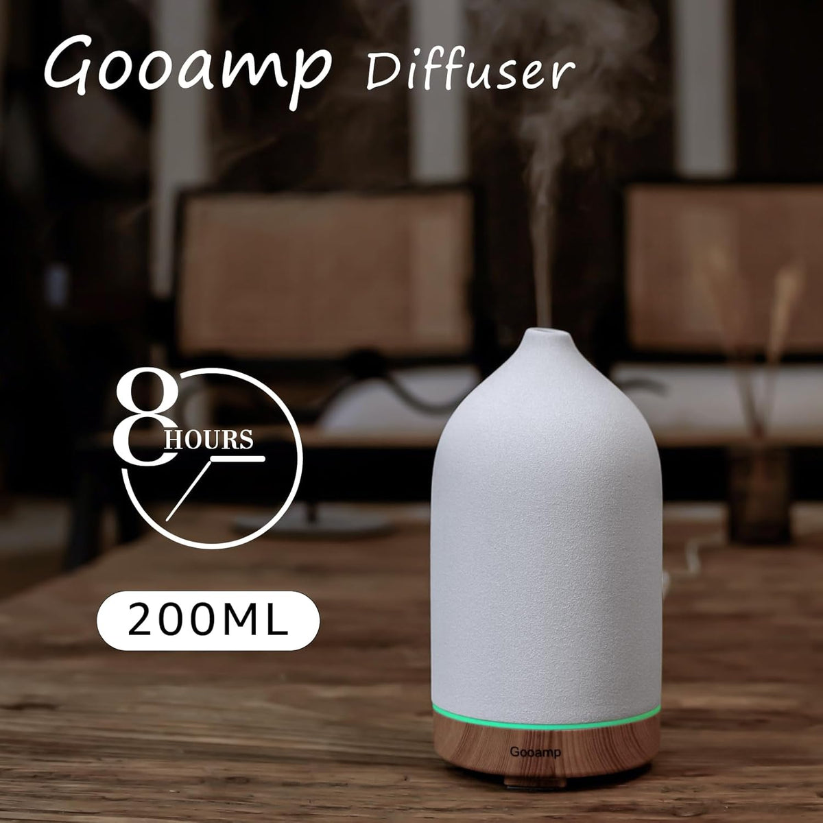 200ML Ceramic Essential Oil Diffuser for Home, Stone Diffuser