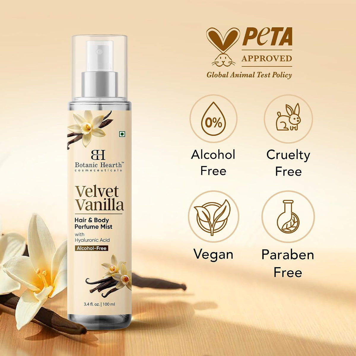 Vanilla Hair Perfume for Women & Body Mist - 3.4 Fl Oz
