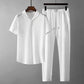 (Shirt+Trousers) 2022 Summer New Arrival Men Fashion Classic Shirt Men Business Casual Shirts Men a Set of Clothes Size M-4XL