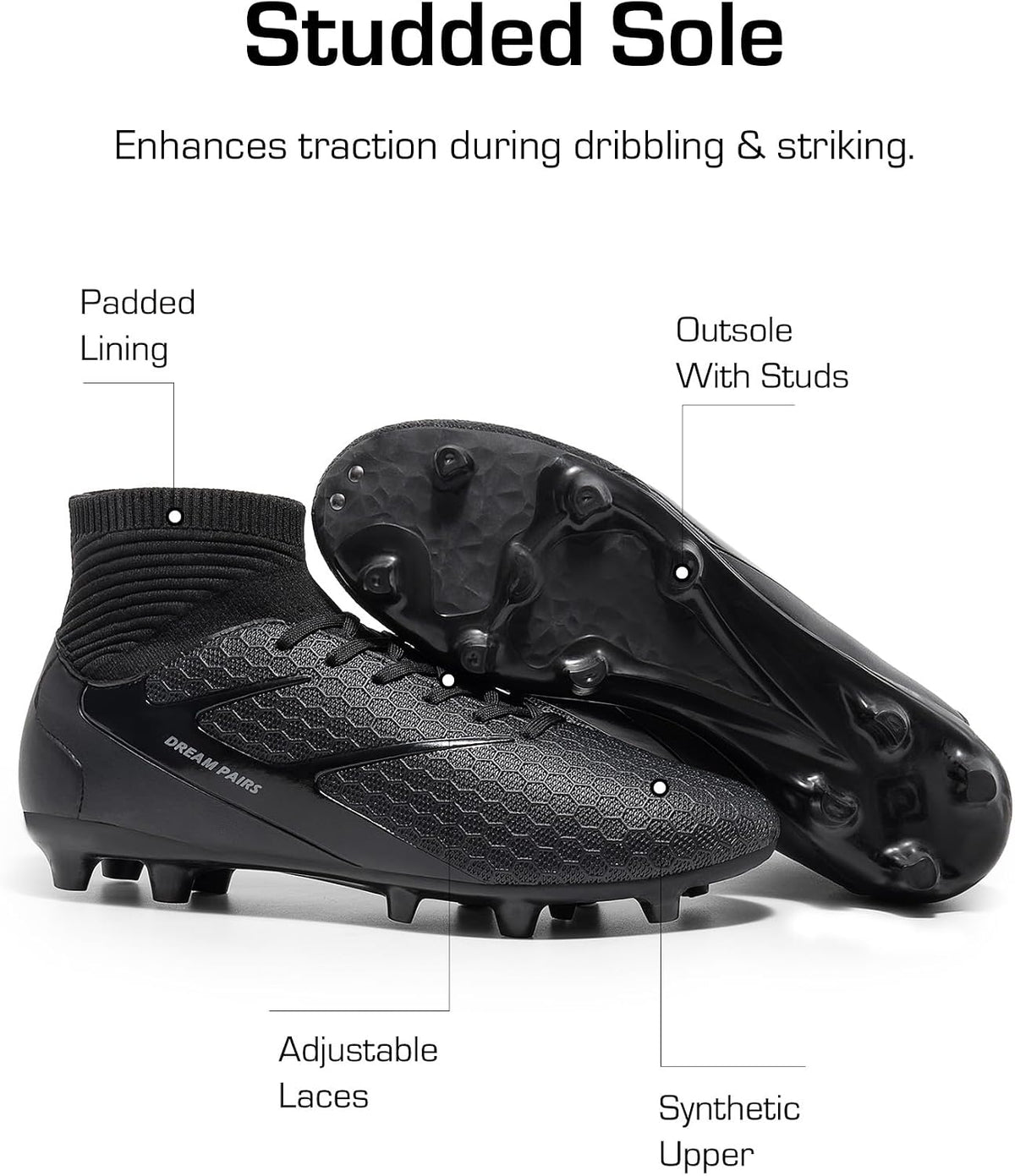 Men'S High Tops Lace up Soccer Cleats
