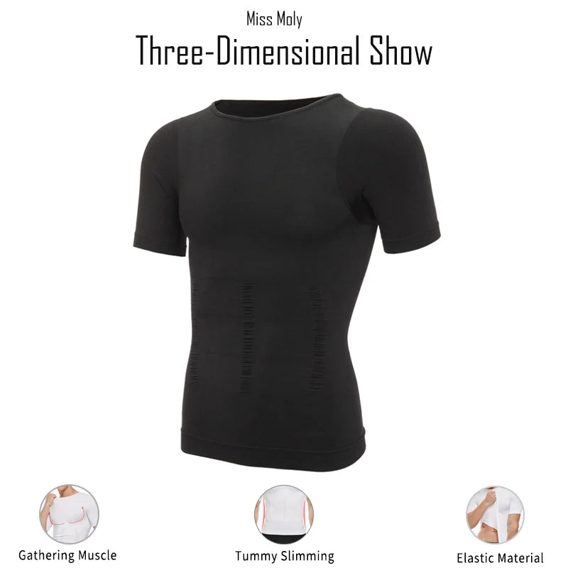 Mens Slimming Body Shaper Chest Compression Shirts Gynecomastia Abdomen Slim Vest Tummy Control Shapewear Waist Trainer Corset