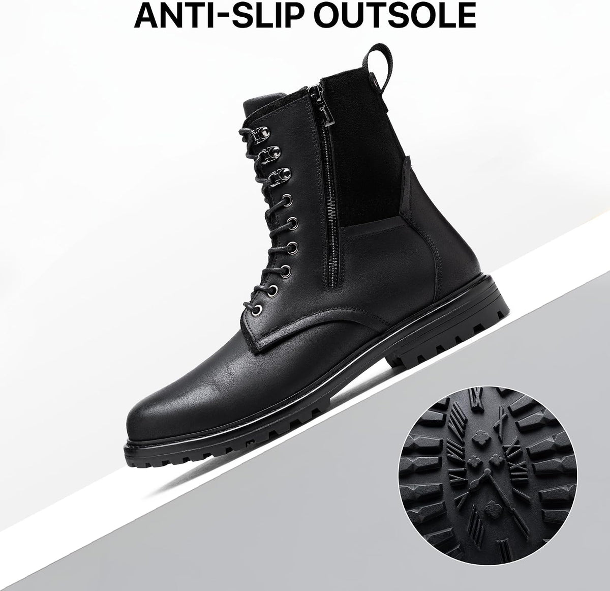 Boots for Men Leather Casual Shoes Combat Boots