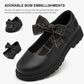 Girls School Shoes Mary Jane Bow Flats