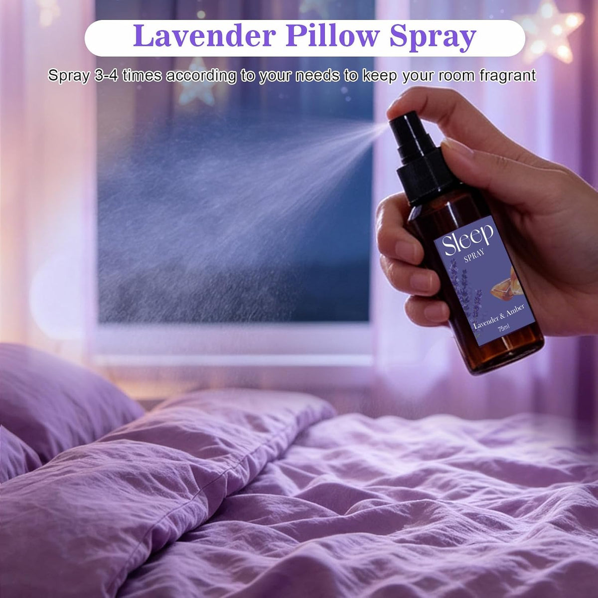 Lavender Sleep Pillow Spray with Essential Oil, 4-Scent, 4 X 2.5 FL OZ