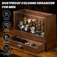 Cologne Organizer for Men, Wood Cologne Stand with Drawer, Large Capacity Cologne Shelf with Cologne Holder Display Large Storage Size15.6 * 11.8 * 6.1In