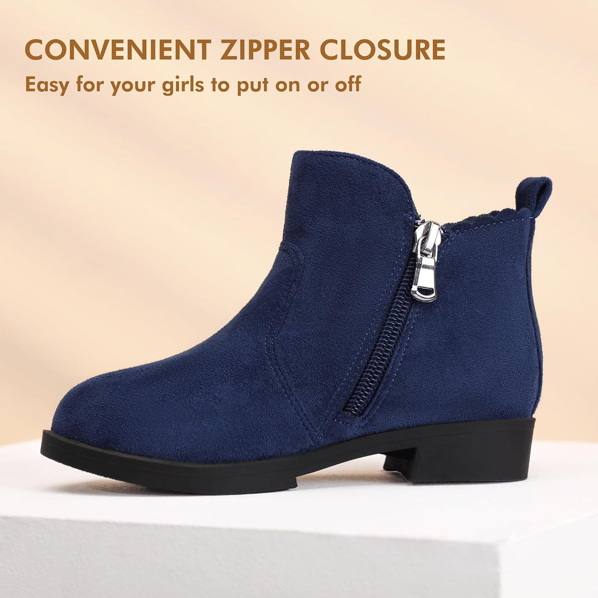 Toddler Girls Ankle Boots Pearls Bow Low Heel Dress Booties
