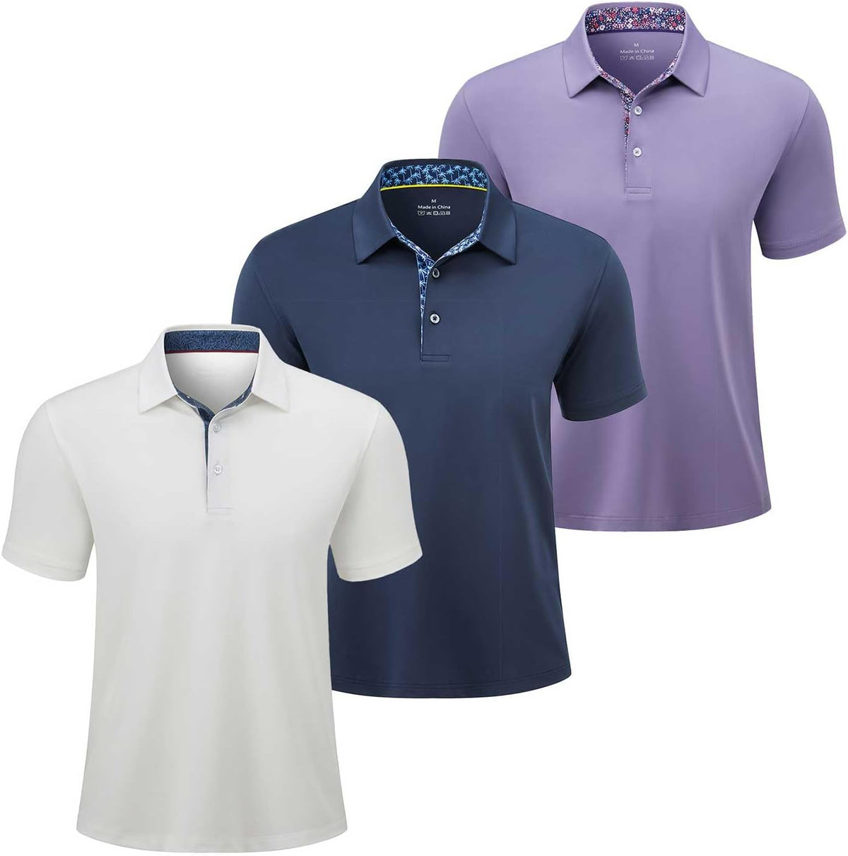 3 Pack Mens Polo Shirts Short Sleeve Dry Fit Golf Business Casual