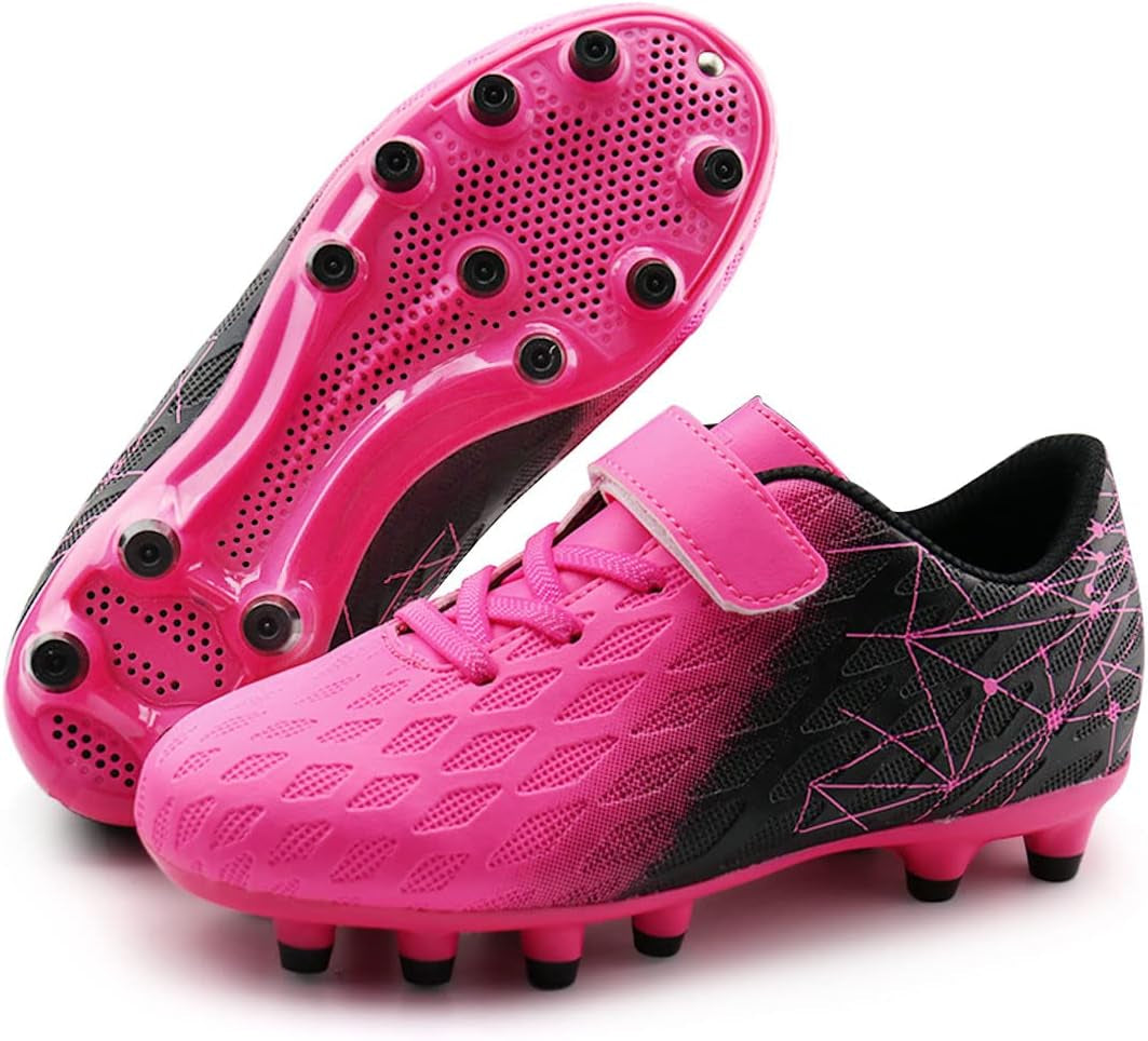 Kids Firm Ground Soccer Cleats Boys Girls Athletic Outdoor Football Shoes