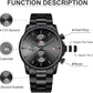 Fashion Business Mens Watches with Stainless Steel Waterproof Chronograph Quartz Watch for Men, Auto Date