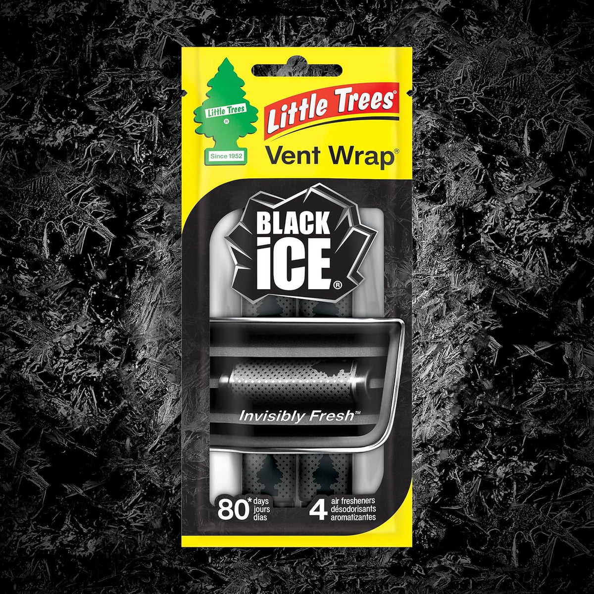 Car Air Freshener | Vent Wrap Provides Long Lasting Scent, Invisibly Fresh | 16 Air Fresheners | Black Ice