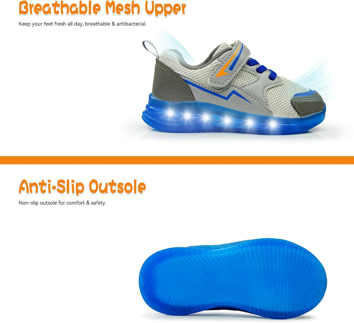 Toddler Light up Shoes for Boys Girls LED Flashing Tennis Sneakers