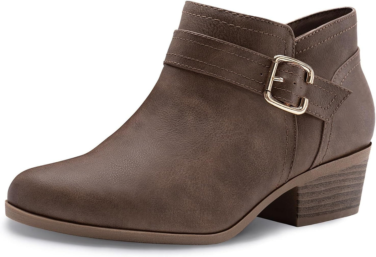 Women'S Chunky Low Heel Short Ankle Boots