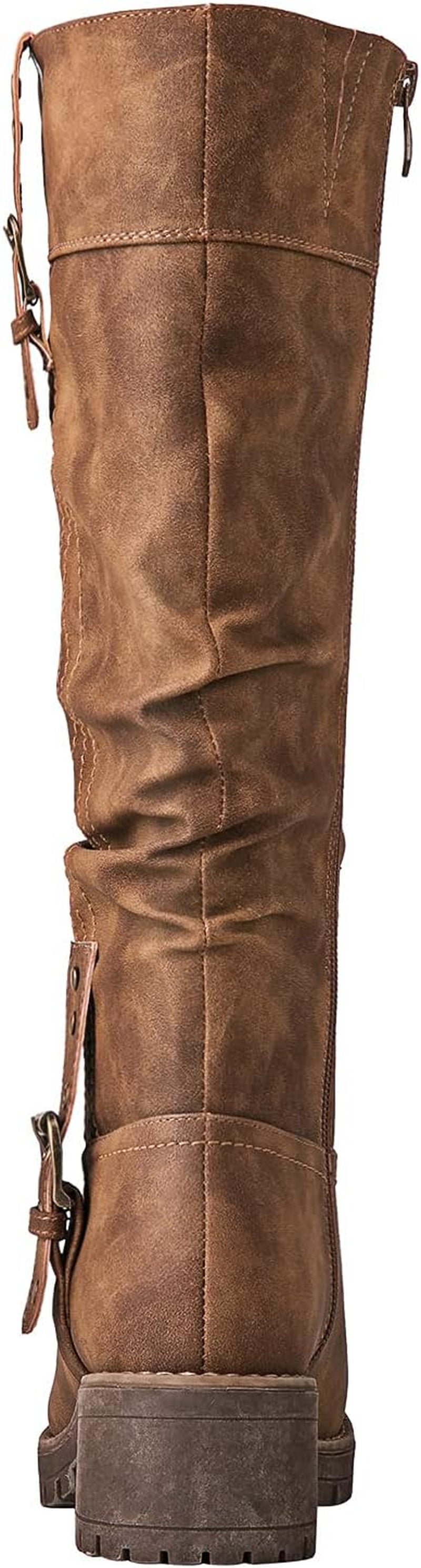 Women’S Knee-High Riding Boots Tall Fashion Boots with Chunky Low Heel & Side Zipper Everyday Wear Casual Boots for Women