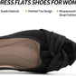 Comfortable Dressy Flats for Women: Cushioned Insole & Lightweight for All-Day Office Comfort - Slip on & Foldable for Working Professional with Bow