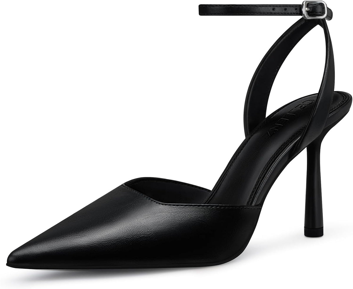 Women Stiletto Heel Pumps: Comfort Closed Toe Strappy High Heels