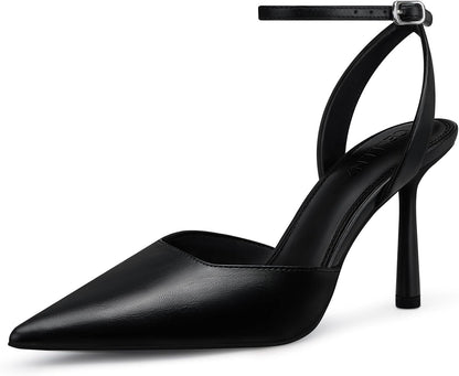 Women Stiletto Heel Pumps: Comfort Closed Toe Strappy High Heels