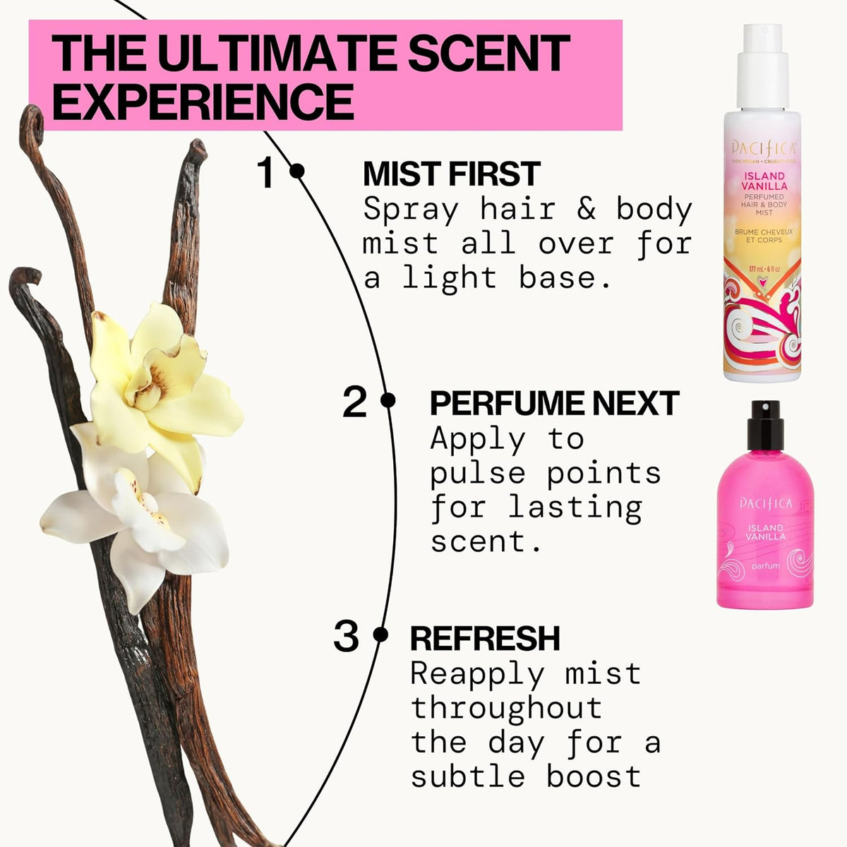 Island Vanilla Hair Mist Perfume and Full Body Spray for Women - Fragrance Spray for a Mood-Lifting Experience, Paraben-Free, Clean Beauty No Alcohol, Vegan & Cruelty-Free, 6 Oz Oz
