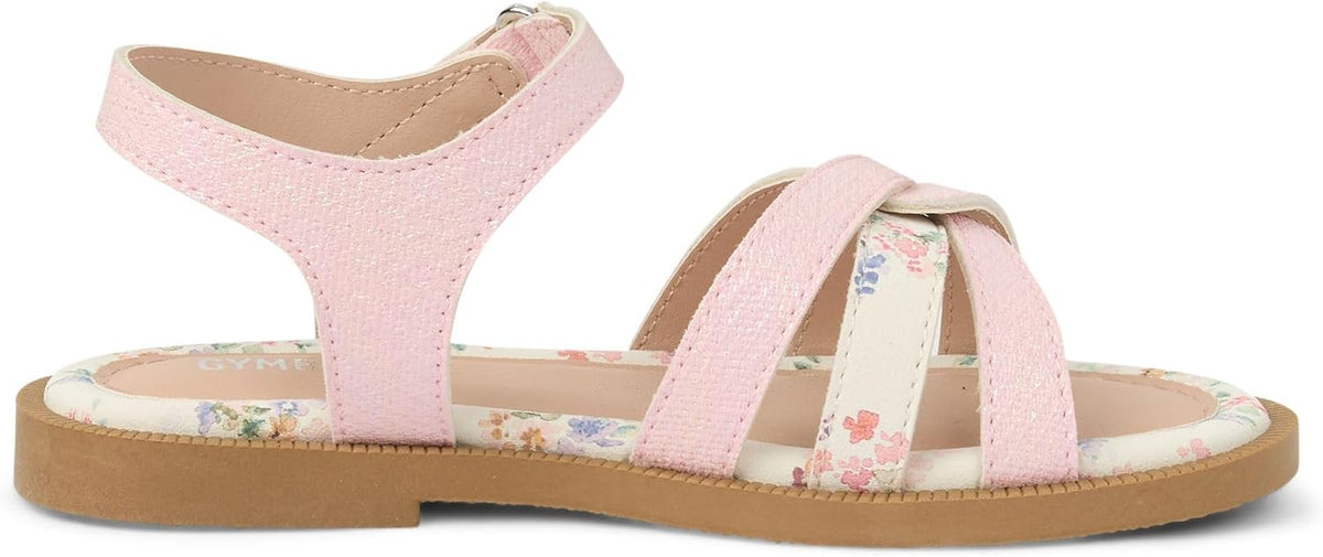 Girls' Toddler Flat Sandal with Adjustable Ankle Strap