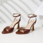 High Heels for Women Pointed Open Toe Strappy Chunky Block Heels Ankle Strap Stiletto Kitten Heeled Sandals Wedding Bridal Party Prom Sexy Dress Shoes