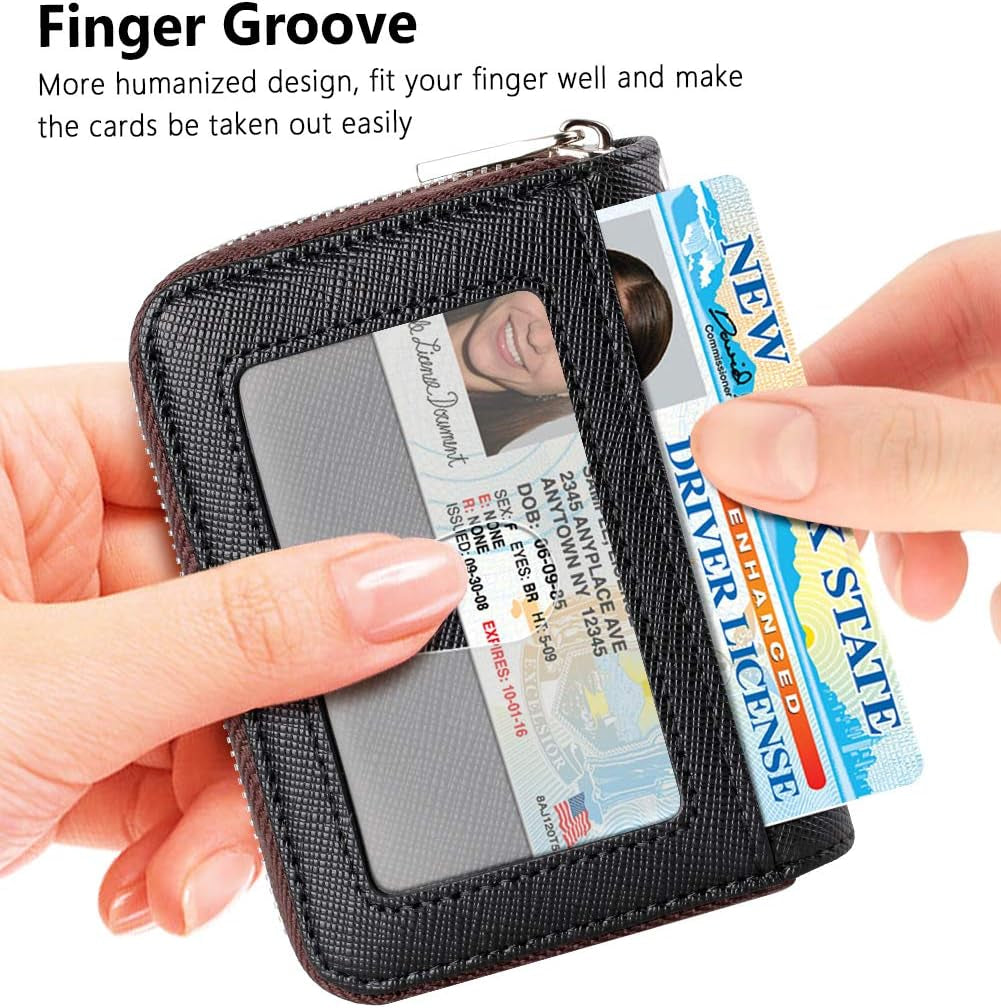 Zipper Wallet Women RFID Credit Card Holder Keychain Wallet